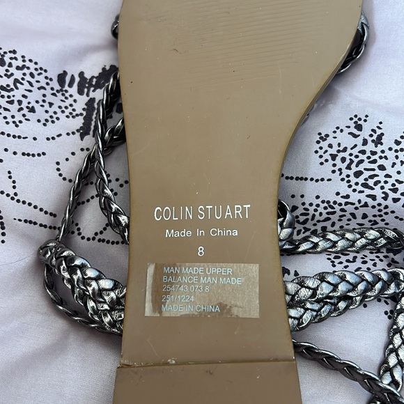 💜MS101 Colin Stuart MAN MADE UPPER BALANCE GOLDEN sandals 👡 size 8 - Picture 7 of 8